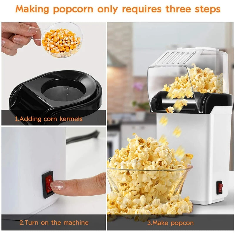 220V 110V Home Electric Corn Popcorn Maker Household DIY Automatic Mini Hot Air Popcorn Making Machine Kitchen Kids Gift