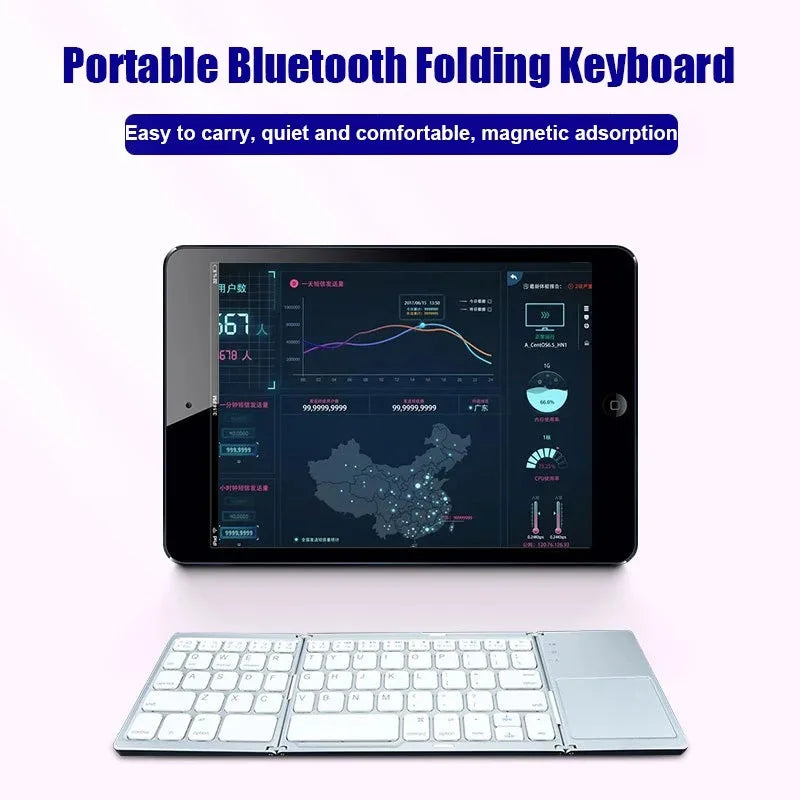 Wireless Folding Keyboard Bluetooth Keyboard With Touchpad For Windows Android IOS Phone Multi-Function Button Mini Keyboard